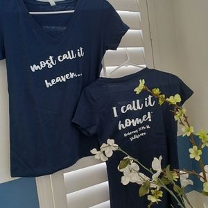 most call it heaven...I call it home! Womens V Neck tapered premium tees tshirts